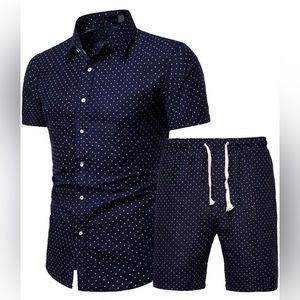 Men's 2 Piece Tracksuit Floral Hawaiian Shirt and Shorts Suits Jogging